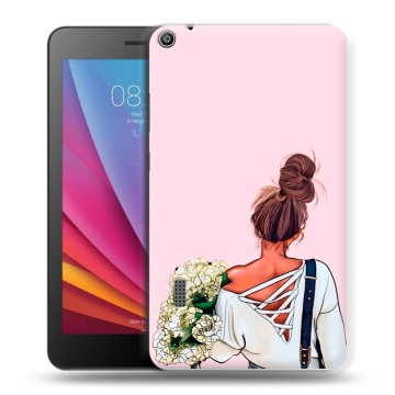 Силиконовый чехол на планшета Huawei MediaPad T3 7 с принтом Девушка и букет Силиконовый чехол на планшета Huawei MediaPad T3 7 с принтом Девушка и букет