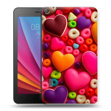 Силиконовый чехол на Huawei MediaPad T3 7 с принтом Сердечки Силиконовый чехол на Huawei MediaPad T3 7 с принтом Сердечки