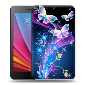 Силиконовый чехол на Huawei MediaPad T3 7 с принтом Бабочки Силиконовый чехол на Huawei MediaPad T3 7 с принтом Бабочки