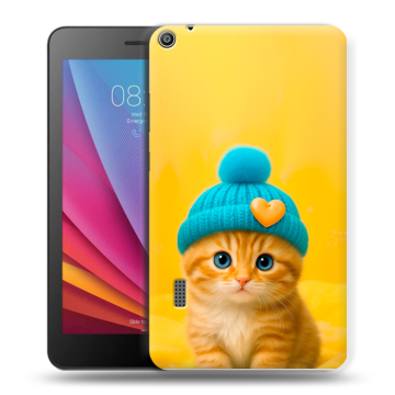 Силиконовый чехол на Huawei MediaPad T3 7 с принтом Котенок в шапке