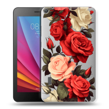 Силиконовый чехол на Huawei MediaPad T3 7 с принтом Розы Силиконовый чехол на Huawei MediaPad T3 7 с принтом Розы