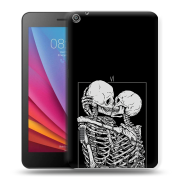 Силиконовый чехол на Huawei MediaPad T3 7 с принтом Поцелуй скелетов Силиконовый чехол на Huawei MediaPad T3 7 с принтом Поцелуй скелетов