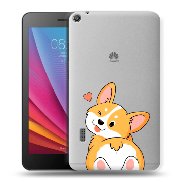 Силиконовый чехол на Huawei MediaPad T3 7 с принтом Корги Силиконовый чехол на Huawei MediaPad T3 7 с принтом Корги