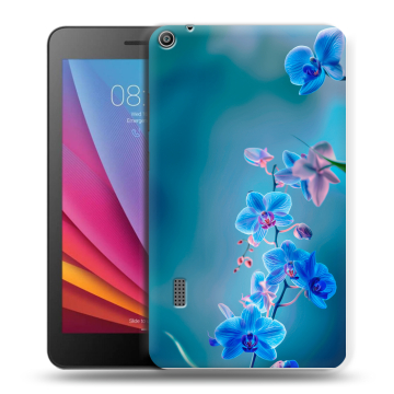 Силиконовый чехол на Huawei MediaPad T3 7 с принтом Голубые цветы Силиконовый чехол на Huawei MediaPad T3 7 с принтом Голубые цветы