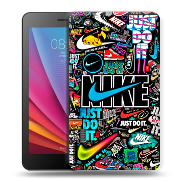 Силиконовый чехол на Huawei MediaPad T3 7 с принтом найк nike черный