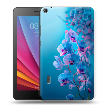 Силиконовый чехол на Huawei MediaPad T3 7 с принтом голубые орхидеи Силиконовый чехол на Huawei MediaPad T3 7 с принтом голубые орхидеи