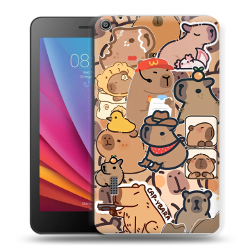 Силиконовый чехол на Huawei MediaPad T3 7 с принтом капибара