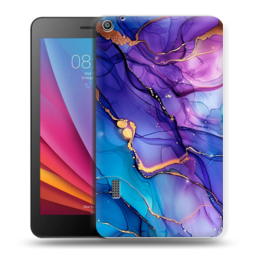 Силиконовый чехол на Huawei MediaPad T3 7 с принтом синий мрамор Силиконовый чехол на Huawei MediaPad T3 7 с принтом синий мрамор