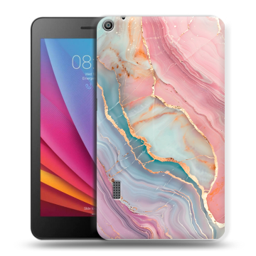 Силиконовый чехол на Huawei MediaPad T3 7 с принтом розовый мрамор Силиконовый чехол на Huawei MediaPad T3 7 с принтом розовый мрамор