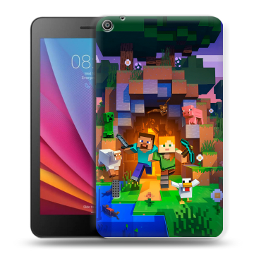 Силиконовый чехол на Huawei MediaPad T3 7 с принтом Майнкрафт Minecraft