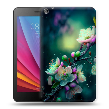 Силиконовый чехол на Huawei MediaPad T3 7 с принтом Цветы и мрамор
