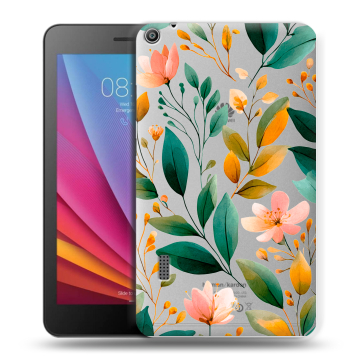 Силиконовый чехол на Huawei MediaPad T3 7 с принтом Цветы паттерн