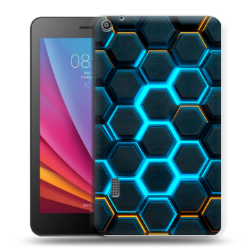 Силиконовый чехол на Huawei MediaPad T3 7 с принтом Неоновые соты