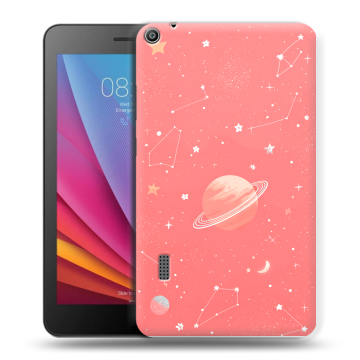 Силиконовый чехол на Huawei MediaPad T3 7 с принтом Розовый космос