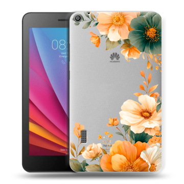 Силиконовый чехол на Huawei MediaPad T3 7 с принтом Цветы принт