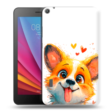 Силиконовый чехол на Huawei MediaPad T3 7 с принтом корги Силиконовый чехол на Huawei MediaPad T3 7 с принтом корги