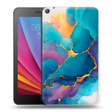 Силиконовый чехол на Huawei MediaPad T3 7 с принтом Мрамор блестки Силиконовый чехол на Huawei MediaPad T3 7 с принтом Мрамор блестки