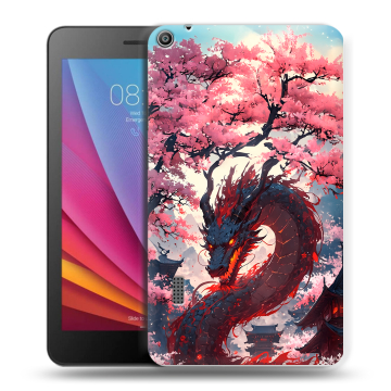 Силиконовый чехол на Huawei MediaPad T3 7 с принтом Дракон Японский Силиконовый чехол на Huawei MediaPad T3 7 с принтом Дракон Японский