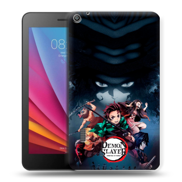 Силиконовый чехол на Huawei MediaPad T3 7 с принтом Demon Slayer Клинок рассекающий демонов