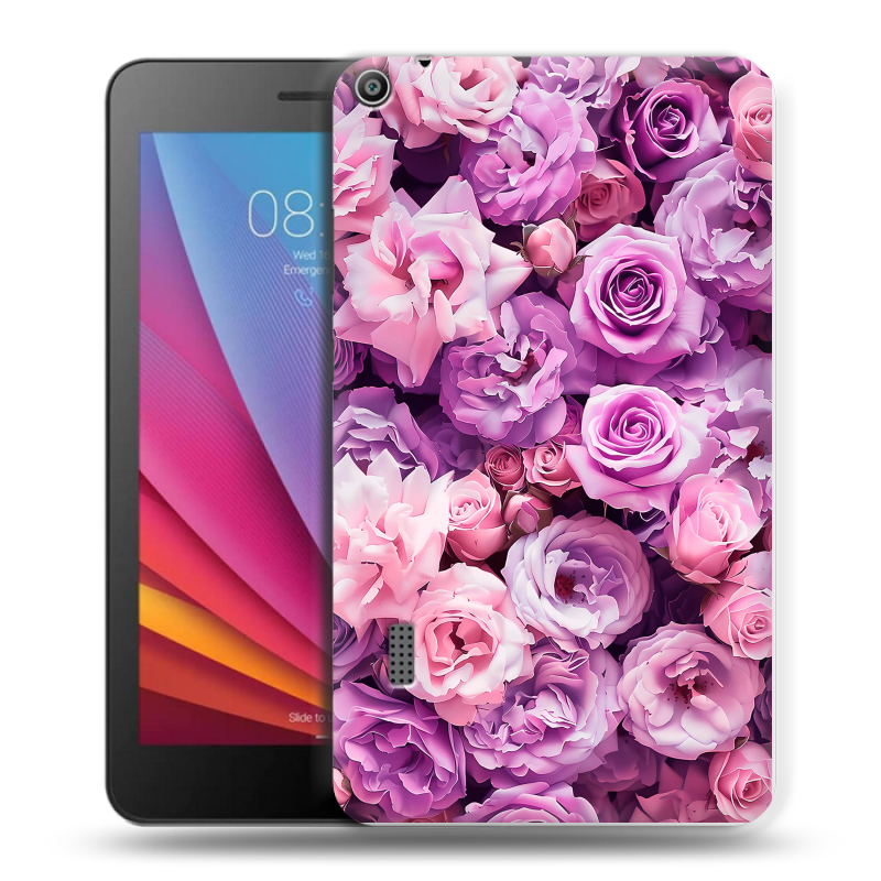 Силиконовый чехол на Huawei MediaPad T3 7 с принтом лавандовые розы Силиконовый чехол на Huawei MediaPad T3 7 с принтом лавандовые розы