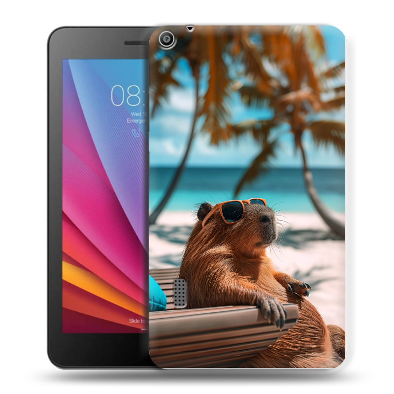 Силиконовый чехол на Huawei MediaPad T3 7 с принтом Капибара Силиконовый чехол на Huawei MediaPad T3 7 с принтом Капибара