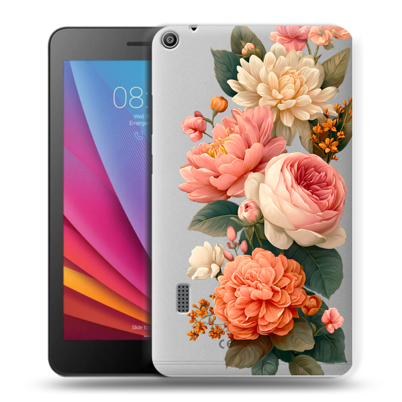 Силиконовый чехол на Huawei MediaPad T3 7 с принтом цветы Силиконовый чехол на Huawei MediaPad T3 7 с принтом цветы