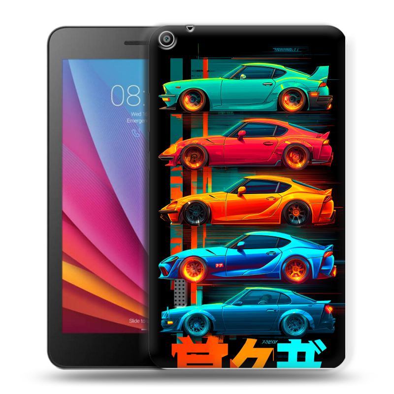 Силиконовый чехол на Huawei MediaPad T3 7 с принтом машины тачки Силиконовый чехол на Huawei MediaPad T3 7 с принтом машины тачки