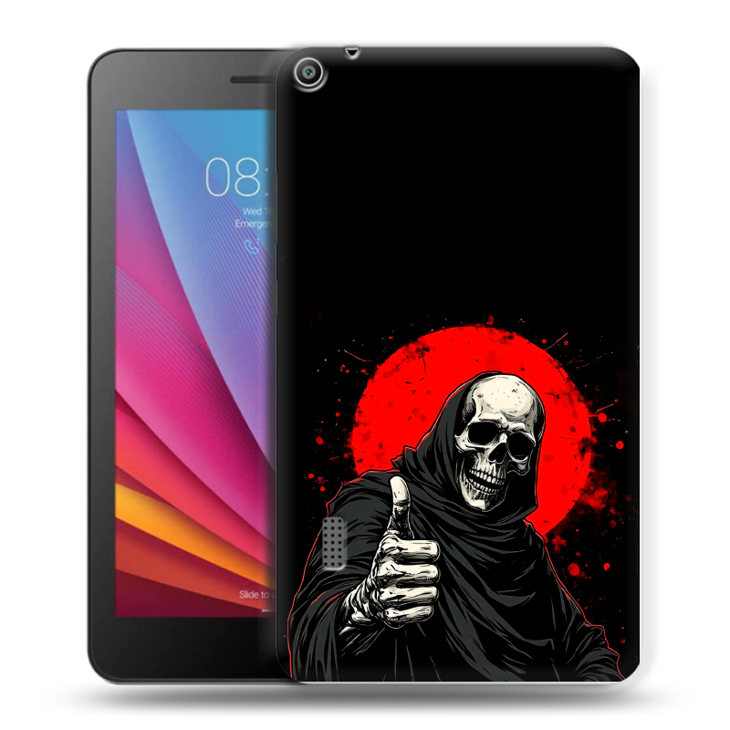 Силиконовый чехол на Huawei MediaPad T3 7 с принтом смешной скелет Силиконовый чехол на Huawei MediaPad T3 7 с принтом смешной скелет