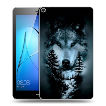 Силиконовый чехол на Huawei MediaPad T3 8 с принтом Лесной волк