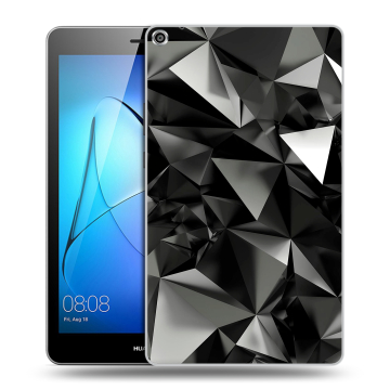 Силиконовый чехол на планшета Huawei MediaPad T3 8 с принтом Черные кристаллы