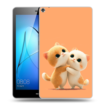 Силиконовый чехол на планшета Huawei MediaPad T3 8 с принтом Милые котики