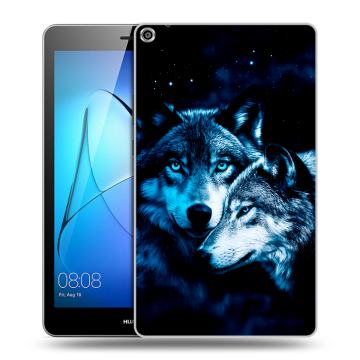 Силиконовый чехол на планшета Huawei MediaPad T3 8 с принтом Волки Силиконовый чехол на планшета Huawei MediaPad T3 8 с принтом Волки