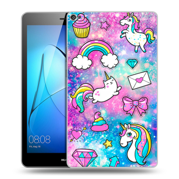 Силиконовый чехол на Huawei MediaPad T3 8 с принтом Единороги