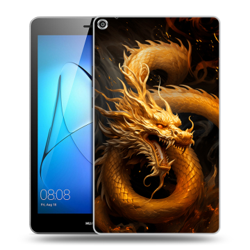 Силиконовый чехол на Huawei MediaPad T3 8 с принтом Золотой дракон Силиконовый чехол на Huawei MediaPad T3 8 с принтом Золотой дракон