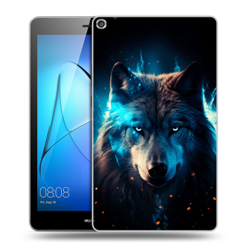 Силиконовый чехол на Huawei MediaPad T3 8 с принтом Волк ночной