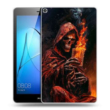 Силиконовый чехол на Huawei MediaPad T3 8 с принтом Скелет и карты