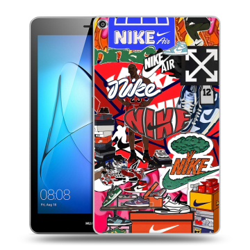 Силиконовый чехол на Huawei MediaPad T3 8 с принтом Найк Nike яркий