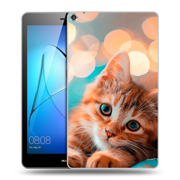 Силиконовый чехол на Huawei MediaPad T3 8 с принтом котик Силиконовый чехол на Huawei MediaPad T3 8 с принтом котик