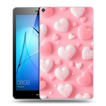 Силиконовый чехол на Huawei MediaPad T3 8 с принтом Сердечки