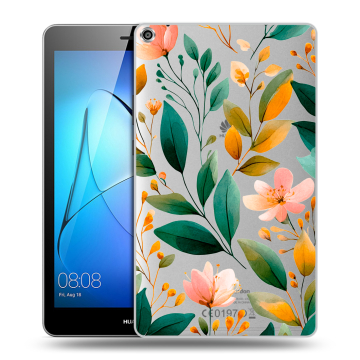 Силиконовый чехол на Huawei MediaPad T3 8 с принтом Цветы паттерн