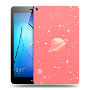 Силиконовый чехол на Huawei MediaPad T3 8 с принтом Розовый космос