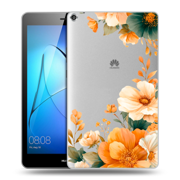 Силиконовый чехол на Huawei MediaPad T3 8 с принтом Цветы принт