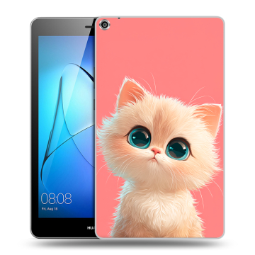 Силиконовый чехол на Huawei MediaPad T3 8 с принтом Розовый котенок