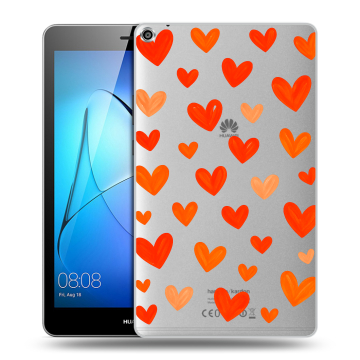 Силиконовый чехол на Huawei MediaPad T3 8 с принтом Сердечки