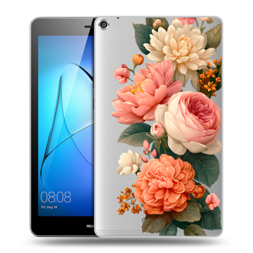 Силиконовый чехол на Huawei MediaPad T3 8 с принтом цветы