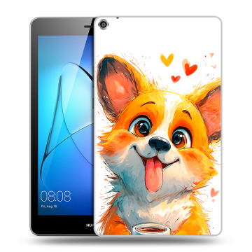 Силиконовый чехол на Huawei MediaPad T3 8 с принтом корги