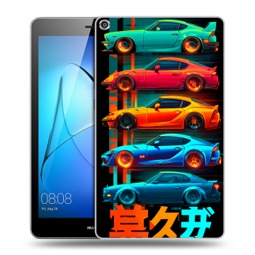 Силиконовый чехол на Huawei MediaPad T3 8 с принтом машины тачки