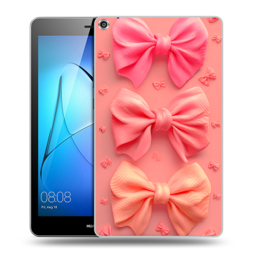 Силиконовый чехол на Huawei MediaPad T3 8 с принтом Розовые бантики Силиконовый чехол на Huawei MediaPad T3 8 с принтом Розовые бантики