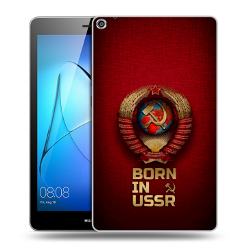 Силиконовый чехол на Huawei MediaPad T3 8 с принтом Флаг Герб СССР