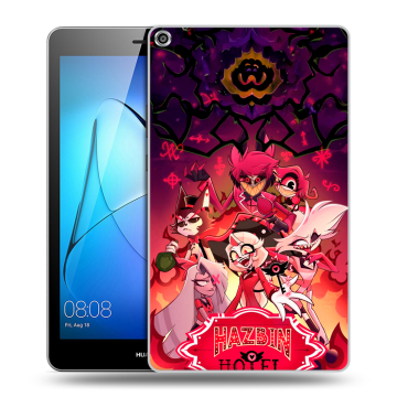 Силиконовый чехол на Huawei MediaPad T3 8 с принтом Hazbin Hotel Отель Хазбин